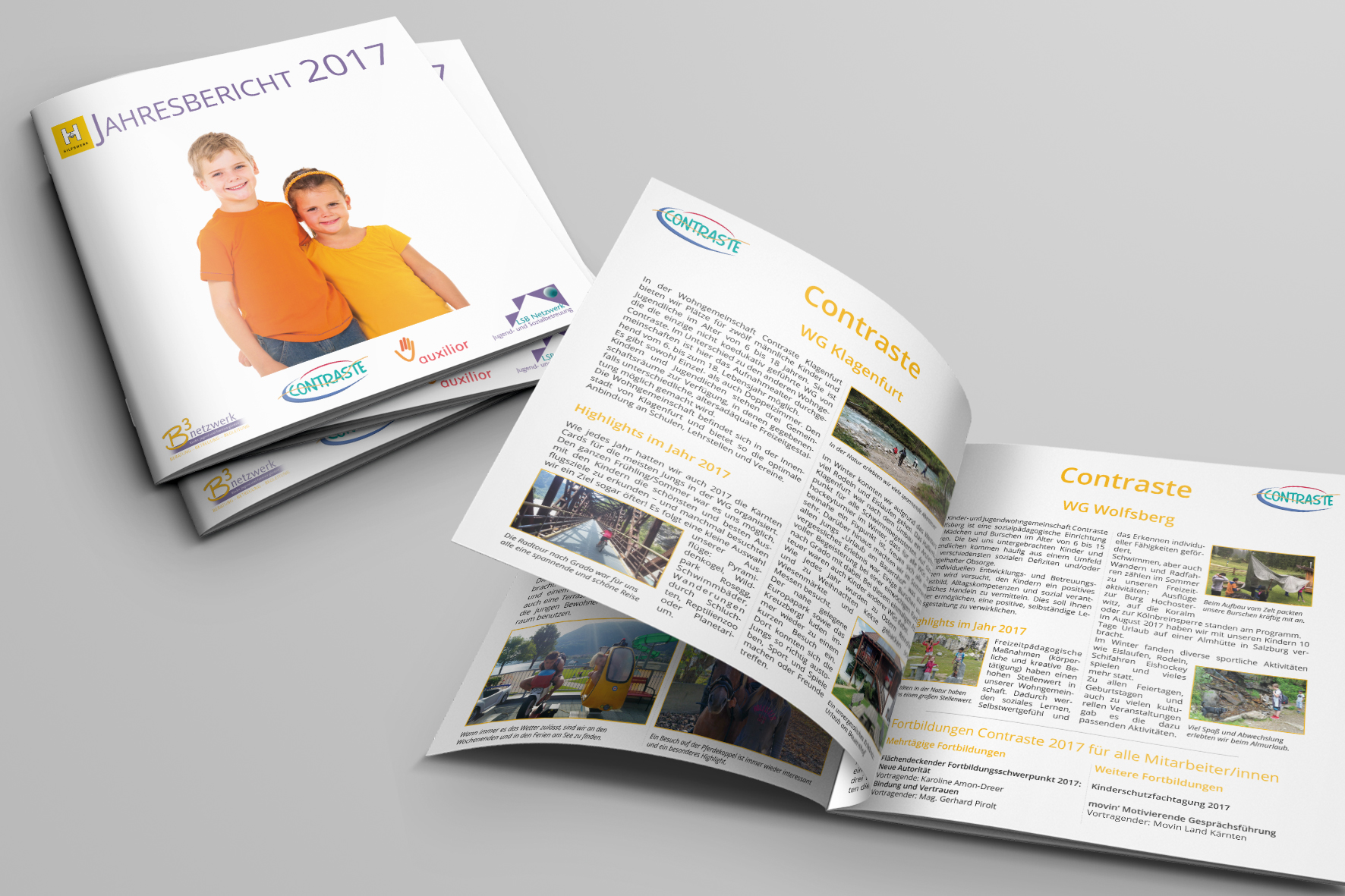 Bericht, Jahresbericht2016, Grafik Heft, Design, Mappe, Bücher,